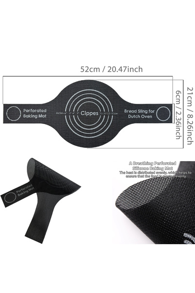 Choice قطعة واحدة من حامل الخبز المصنوع من السيليكون بالشوكولاتة للفرن الهولندي، حصيرة خبز قابلة لإعادة الاستخدام بمقابض طويلة، غير لاصقة