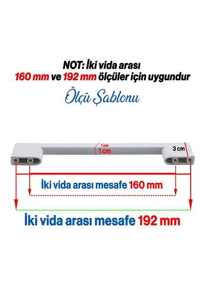 Badem10 Mâner Mobilier Alb Pod 160 Mm (PLASTIC) Mâner Dulap Sertar Bucătărie Mâner Dulap 10 Bucăți