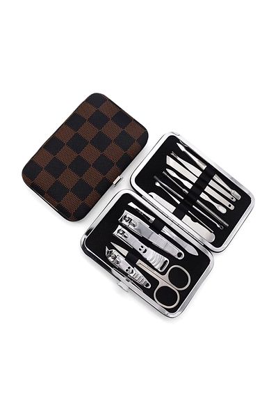Yzc Unique Accessories 12 Piece Manicure & Pedicure Set with Leather Bag