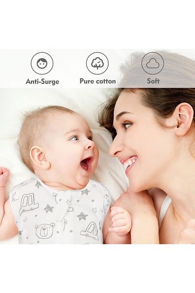 Yelajoy Baby Transition Swaddle Sack,Arms up Design, Breathable Cotton, 2-Way Zipper,for 0-3 Month,60cm
