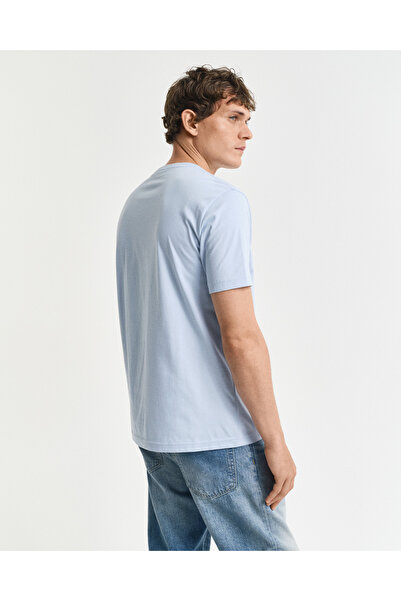 Gant Erkek Mavi Regular Fit Bisiklet Yaka T-Shirt