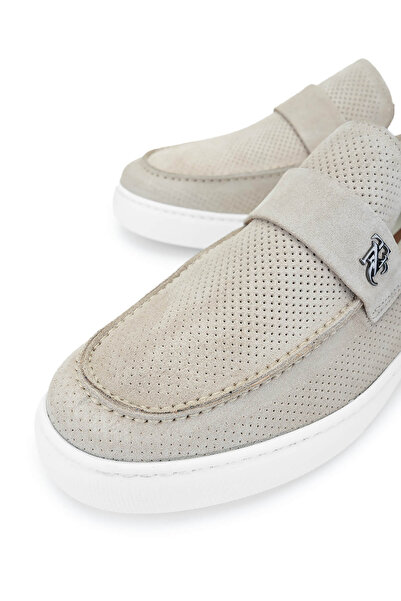 Tamer Tanca Erkek Hakiki Deri Bej Loafer Ayakkabı