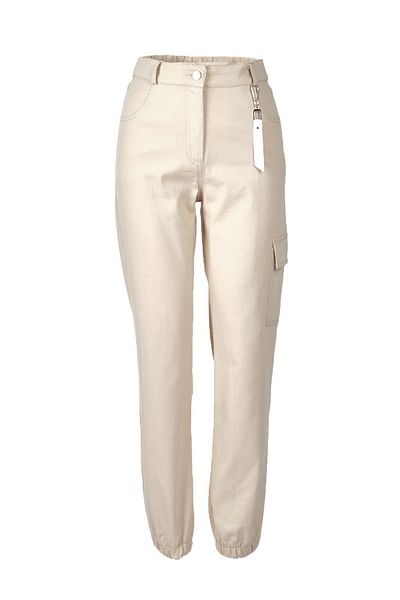 Ysatis Beige Women's Trousers - Pockets and Elastic Legs24242000117