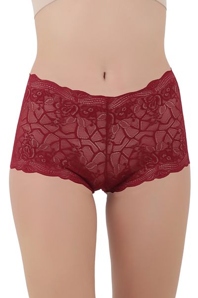 Merry Secret's Women's See-Through Lace Thong Shorts Panties