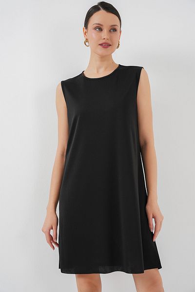 Bigdart 2535 Rochie midi fără mâneci - Fusta interioară cu căptușeală neagră