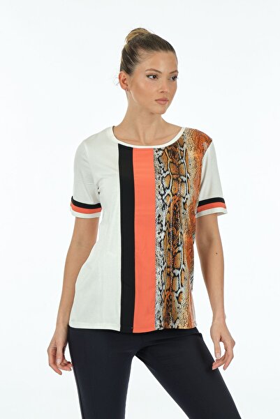 Two Mail Twomail Minimalist Snake Print Women's T-Shirt - Short Sleeve