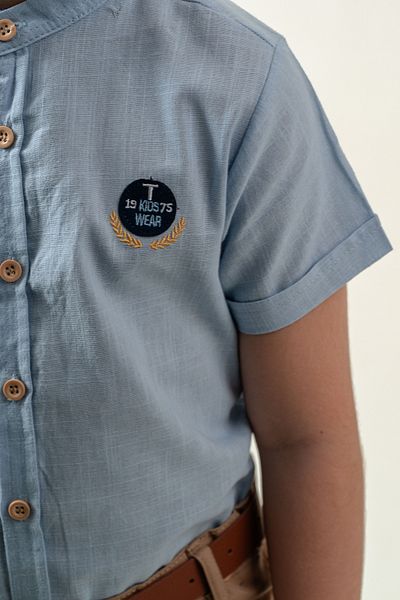 Esterella Boy's Set - Judge Collar Shirt and Belted Shorts