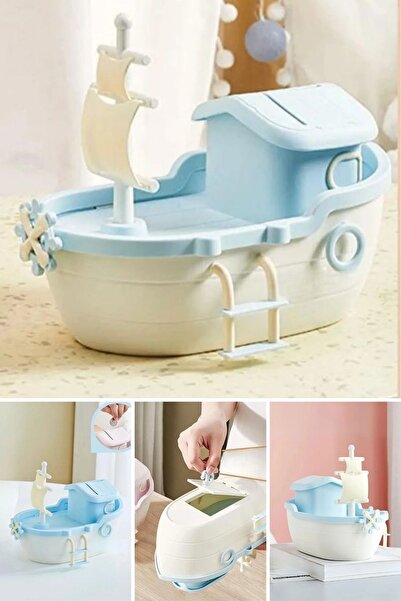 Piev Dekoratif Sevimli Anahtarlı Gemi Para Kumbarası