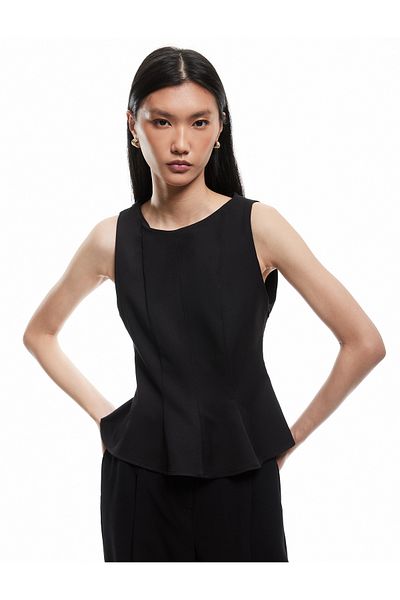 Koton Peplum Cutout Scoop Neck Tank Top