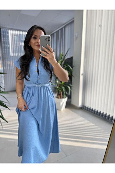 caddstore Το φόρεμα με ζώνη 3440 Baby Blue