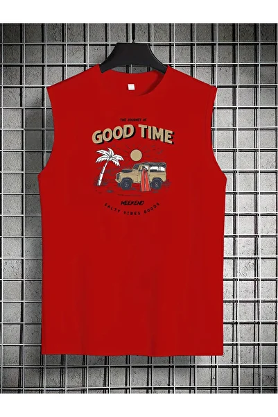 PENTHİLUS Round Neck Graphic Printed Stylish Sleeveless T-Shirt