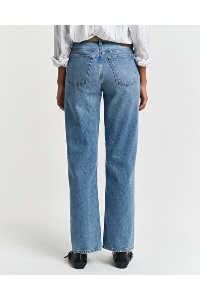 Gant Kadın Mavi Straight Fit Pantolon