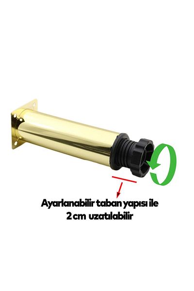 Badem10 Reglabil 2 buc Mobilier Canapea Baza Fotoliu Suport metalic Picior 15 cm Picioare aurii