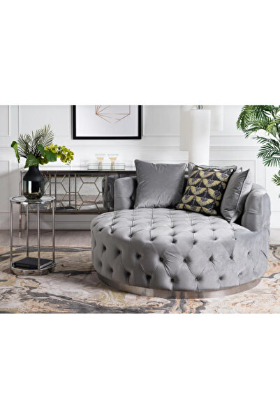 Mobilya Stant Most Hallow Kapitoneli Gürgen Berjer Silinebilir 23 Gri Kadife ...