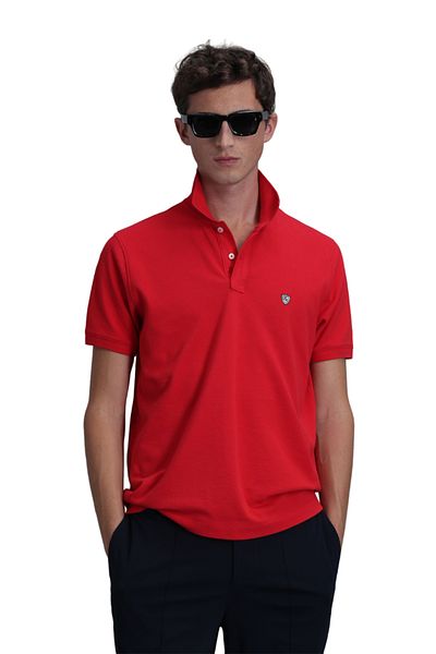 Lufian Tricou polo Laon Smart pentru bărbați, roșu slim fit