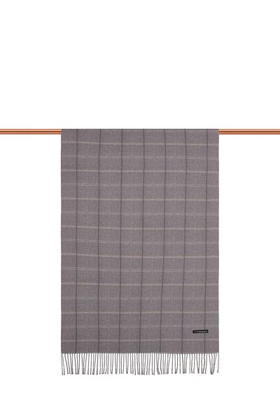 Bursa İpek Smoked Plaid Pattern Winter Shawl
