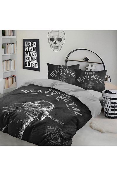 cotton club Lenjerie pat dublu bumbac 100% ranforce, Club Cotton, Heavy Metal