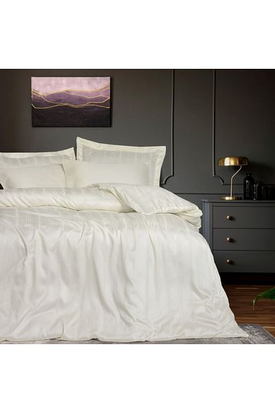 Cotton Box Bamboo and cotton bed linen, Cotton Box, Stripe Ecru