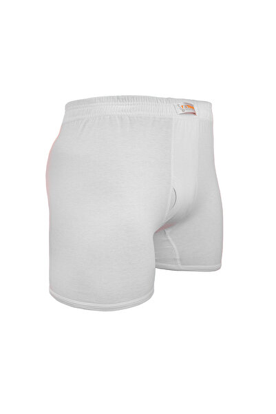 TEXTELO Men White boxer shorts combed Comfort-Fit Underwear Long Leg Short Briefs Open made in Egypt