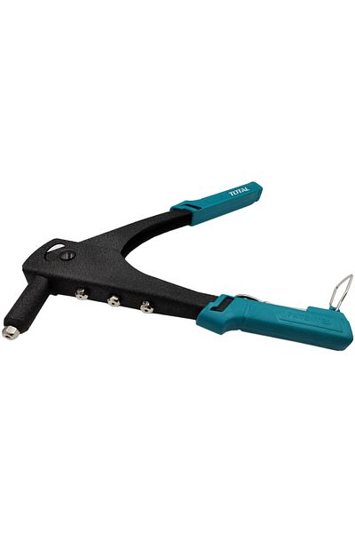 TOTAL Hand Riveter 10.5 Inch with 4 Nozzles for 2.4mm to 4.8mm Rivets – Heavy Duty Rivet Tool