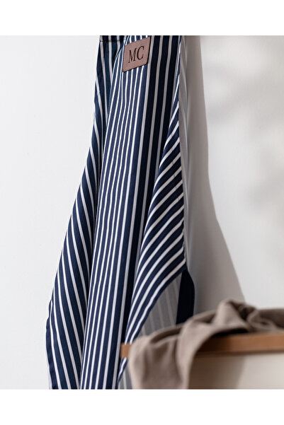 Madame Coco Vernon 100% Cotton Kitchen Apron - Navy Blue/White