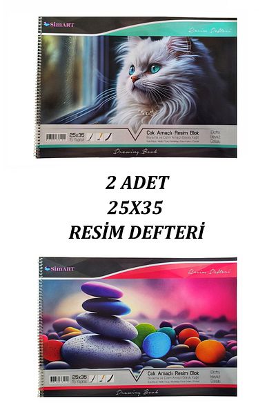 SaygılıOfis Caiet de imagini pe spirală Total 30 de coli 25 X 35 cm 2 buc