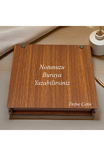 Kişiye Özel Hediye Seti - Kalem, USB Bellek ve Anahtarlık - Ahşap Kutu Hediyelik Set
