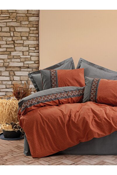 Cotton Box Lenjerie pat dublu cu broderii, bumbac 100% ranforce, Folk Art, Ta...