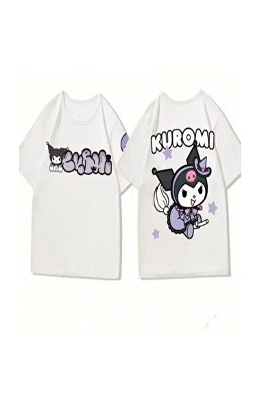 Minga London Tricou alb Sanrio Kuromi Witch Oversize - Mingalondon