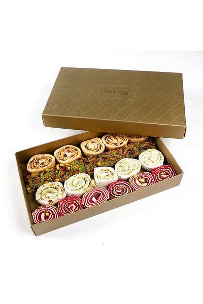 Hacı Şerif Sultan and Baklava Bundle Turkish Delight Yellow Box 800g