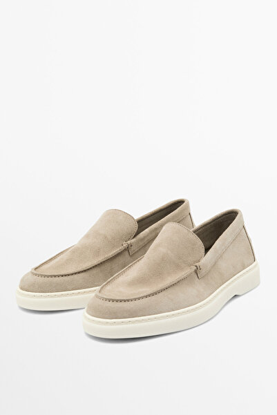 Massimo Dutti Burnu dikişli kalın süet deri makosen