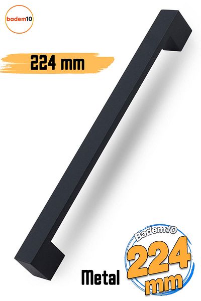 Badem10 Cemre 224 mm NEGRU Mobilier Bucătărie Sertar Dulap Ușă dulap Mâner Mâner Mâner Metal