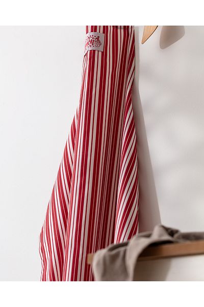 Madame Coco Elenor 100% Cotton Kitchen Apron - White/Red