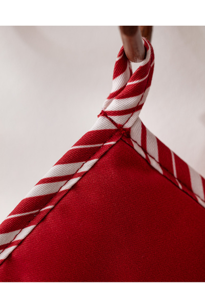 Madame Coco Elenor Set of 2 100% Cotton Kitchen Gloves - White/Red