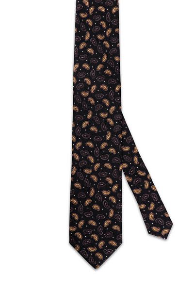 Bursa İpek Black Patterned Silk Tie