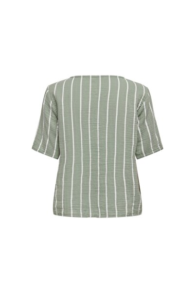 ONLY V-Neck Striped Women's T-Shirt - Minimalist Style