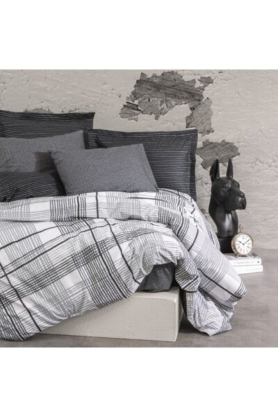 Cotton Box Lenjerie pat dublu bumbac 100% ranforce, Cotton Box, Will Anthracite