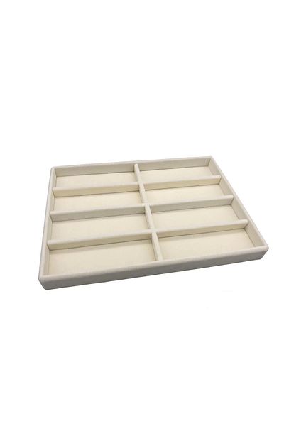 MeGass Dekor Εγχώριας παραγωγής Νέα Υόρκη Μοντέλο Suede Suede Fabric Cream Βάση γυαλιών με θήκη στο συρτάρι