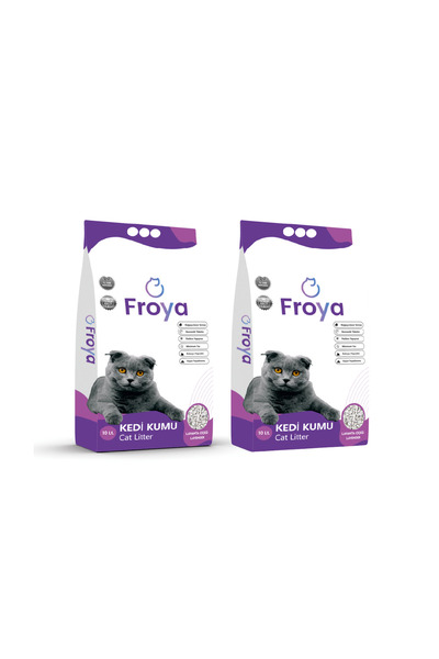 FROYA High Quality & Happy Pets Lavanta Kokulu 10l X 2 Topaklanan Bentonit Ke...