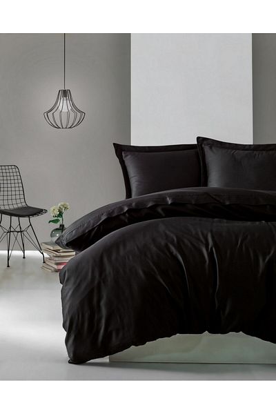 Cotton Box Lenjerie de pat premium satin de lux, Cotton Box, Elegant - Black