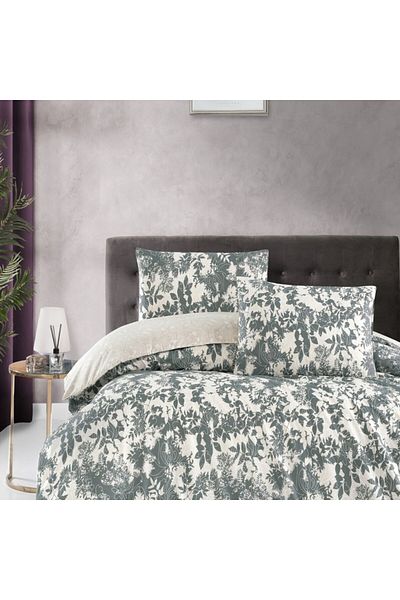 First Choice Green and beige bed linen, 100% cotton ranforce, 4 pieces, fitted sheet, Colin