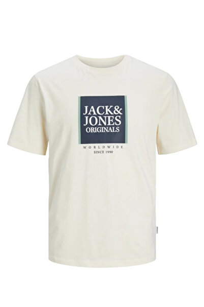 Jack & Jones Ανδρικό μπλουζάκι Jorlafayette Box Tee Ss Crew Neck 12252681   Βουτυροκρέμα