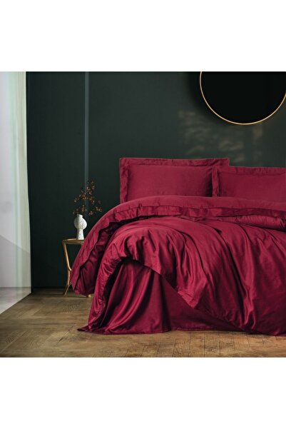 Cotton Box Lenjerie pat premium satin de lux,Cotton Box, Elegant Claret Red