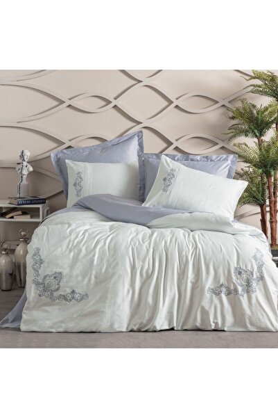 Cotton Box Lenjerii brodate de lux din satin 6 piese, Cotton Box, Biana Gri