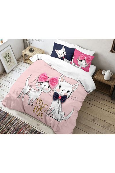 cotton club Lenjerie pat dublu bumbac 100% ranforce, Club Cotton, Pisy Cats