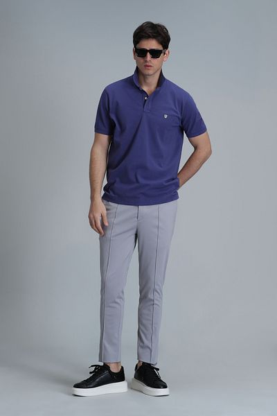 Lufian Laon Men's Attire for Slim Fit Purple Smart Polo T-Shirt