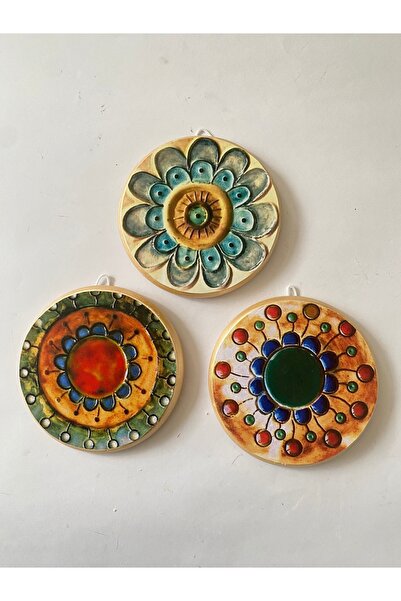 ZeyMin Art Çiçek Temalı 3lü Duvar Süsü