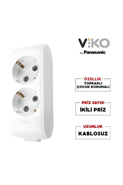 Genel Markalar Multilet BEYAZ İkili Grup Priz Topraklı Klemensli (2li Kablosuz)