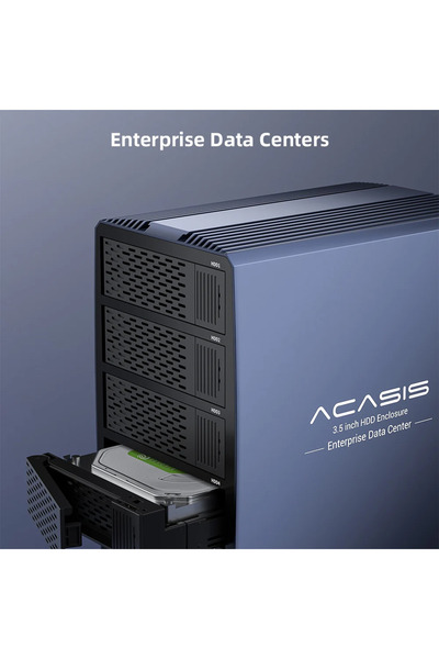 Acasis EC7355 5xHDD RAID Kutusu, 100TB, 8 Mod, Dahili Güç+Fanlı