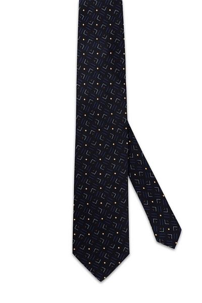 Bursa İpek Black Patterned Silk Tie